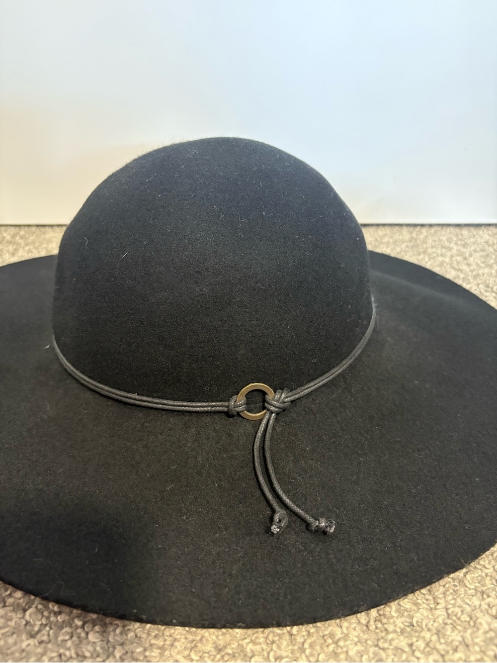 C.C Wide Brim Wool Black Floppy Hat - Picture 4 of 9